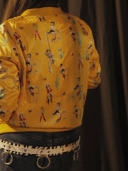 Load image into Gallery viewer, Pinup Cowgirl Bomber Jacket