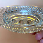 Load image into Gallery viewer, Vintage Clear Glass Hobnail Diamond Point Ashtray 6.25" MCM Pressed Glass
