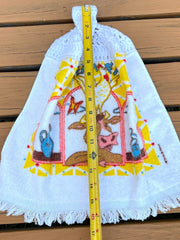 Load image into Gallery viewer, Vintage Cannon Breakfast Farm Cow Chicken Crochet Hanging Kitchen Towel USA