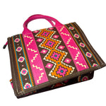 Load image into Gallery viewer, Wrangler Aztec Pink Brown Tote Crossbody Purse Western Boho Bag
