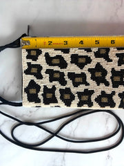 Load image into Gallery viewer, Bamboo Trading Company Beaded Leopard Print Crossbody Club Bag Purse