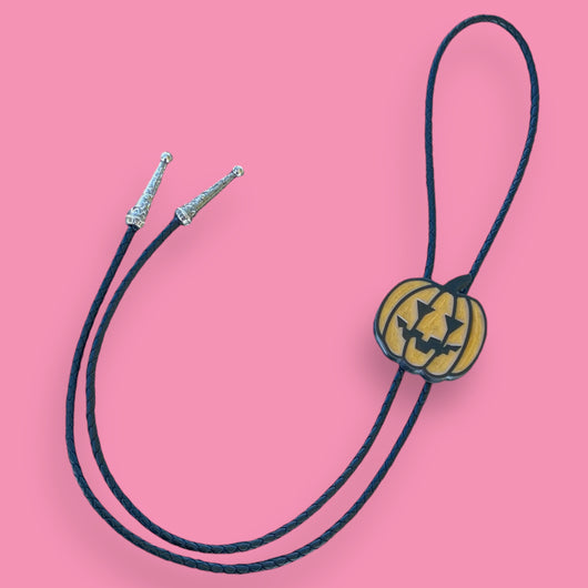 Jack O Lantern Bolo Tie - Orange