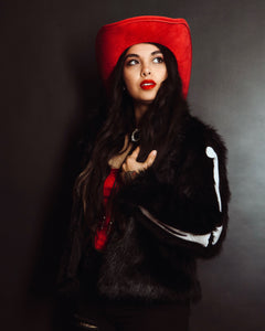 Iron Fist XS Black Faux Fur Skeleton Jacket