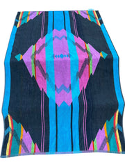 Load image into Gallery viewer, Vintage Terry Treasure Bath Beach Towel Southwestern Geometric 80s 32x58 Cotton