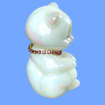 Load image into Gallery viewer, Fenton October Birthstone Bear Iridescent Glass Pink Rhinestone Collar Signed
