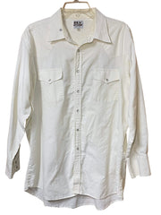 Load image into Gallery viewer, ELY Cattleman Western Shirt Mens XL White Pearl Snap Distressed Workwear 17.5/33