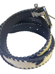 Load image into Gallery viewer, Kids Cow Print Faux Fur Western Belt Size M/L Black White 37” Animal Print