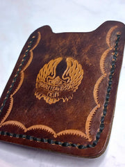 Load image into Gallery viewer, Harley-Davidson Tooled Leather Magnetic Money Clip Card Holder Belt Clip Biker