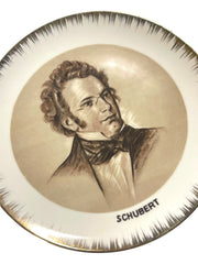 Load image into Gallery viewer, Vintage Composer Portrait Plates Set of 3 Beethoven Schubert Brahms Japan 8.25”
