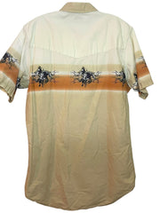 Load image into Gallery viewer, Cumberland Outfitters Western Pearl Snap Shirt Mens L Horse Print Short Sleeve - Lisa Lassi