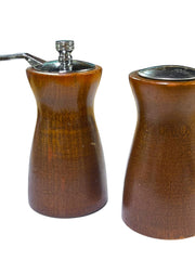 Load image into Gallery viewer, Vintage Olde Thompson Wood Pepper Mill &amp; Salt Shaker Set 4.5" MCM