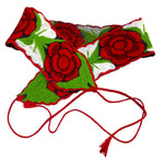 Load image into Gallery viewer, Mexican Style Red Rose Embroidered Sash Belt Floral Wrap Tie Boho 79"
