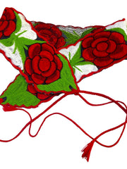 Load image into Gallery viewer, Mexican Style Red Rose Embroidered Sash Belt Floral Wrap Tie Boho 79"