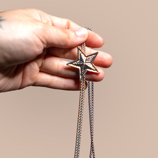 Silver Star Bolo Tie