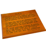 Load image into Gallery viewer, Vintage 1962 Giant Redwood Dad Poem Wall Plaque F. Plasman Father's Day
