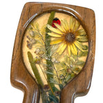 Load image into Gallery viewer, Vintage Lucite Style Pressed Flower Spoon Rest Ladybug Faux Wood Handmade
