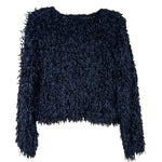 Load image into Gallery viewer, 🖤 Black Shaggy Textured Cropped Sweater – Size S
