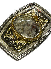 Load image into Gallery viewer, Vintage Western Belt Buckle w/ Genuine Jasper Stone | EVC | 3.5” x 2.5”