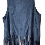 Load image into Gallery viewer, 🖤 Black Fringe Faux Suede Western Vest – Size L
