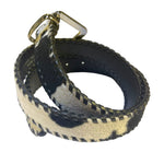 Load image into Gallery viewer, Kids Cow Print Faux Fur Western Belt Size M/L Black White 37” Animal Print

