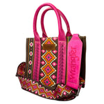 Load image into Gallery viewer, Wrangler Aztec Pink Brown Tote Crossbody Purse Western Boho Bag
