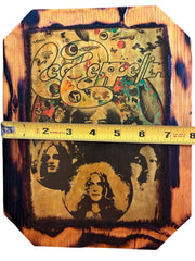 Load image into Gallery viewer, Led Zeppelin Handmade Wood Plaque Wall Art Burned Rustic Rock Band Decor 10x8