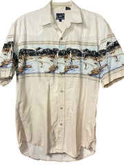 Load image into Gallery viewer, Roper Western Graphic Shirt Men’s L Distressed Cowboy Landscape Print | As-Is