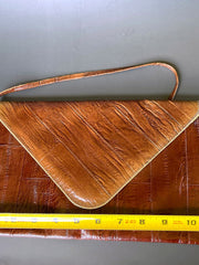Load image into Gallery viewer, Vintage Genuine Eel Skin Purse Brown Exotic Leather Shoulder Bag 80s