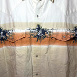 Load image into Gallery viewer, Cumberland Outfitters Western Pearl Snap Shirt Mens L Horse Print Short Sleeve - Lisa Lassi
