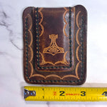 Load image into Gallery viewer, Harley-Davidson Tooled Leather Magnetic Money Clip Card Holder Belt Clip Biker
