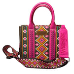 Load image into Gallery viewer, Wrangler Aztec Pink Brown Tote Crossbody Purse Western Boho Bag
