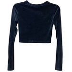 Load image into Gallery viewer, Def Leppard Cropped Long Sleeve Top Women’s Small Black Velvet Band Tee Graphic
