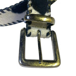 Load image into Gallery viewer, Kids Cow Print Faux Fur Western Belt Size M/L Black White 37” Animal Print
