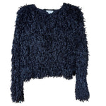 Load image into Gallery viewer, 🖤 Black Shaggy Textured Cropped Sweater – Size S

