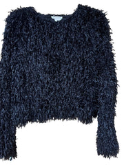 Load image into Gallery viewer, 🖤 Black Shaggy Textured Cropped Sweater – Size S