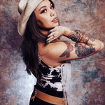 Load image into Gallery viewer, Cow Print Fringe Bodysuit (S)
