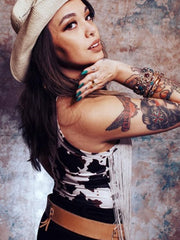 Load image into Gallery viewer, Cow Print Fringe Bodysuit (S)
