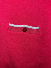 Load image into Gallery viewer, Vintage 60s-70s Red Knit Polo | Men’s Medium | Atomic Era Vibes | Dupont Nylon