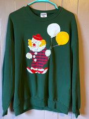 Load image into Gallery viewer, Vintage 90s Jerzees XL Clown Applique Sweatshirt Balloon Patchwork USA Made
