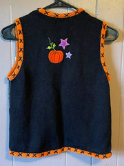 Load image into Gallery viewer, Vintage 90s Studio Boo Halloween Sweater Vest P/S Pumpkin Witch Cat Embroidered