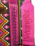 Load image into Gallery viewer, Wrangler Aztec Pink Brown Tote Crossbody Purse Western Boho Bag
