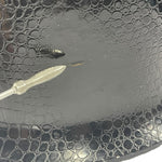 Load image into Gallery viewer, Vintage Faux Croc Black Ice Bucket | Mid-Century Barware | Vinyl Textured Cooler
