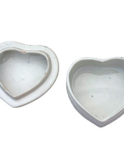 Load image into Gallery viewer, Vintage Made in Taiwan Butterfly Heart Trinket Box Porcelain 3"