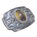 Load image into Gallery viewer, Western Silver Tone Belt Buckle Tiger Eye Stone Women's Kids 1.25" Belt
