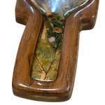 Load image into Gallery viewer, Vintage Lucite Style Pressed Flower Spoon Rest Ladybug Faux Wood Handmade
