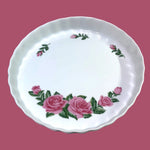 Load image into Gallery viewer, Christineholm Pink Rose Quiche Dish Pie Pan Ruffled Edge 9.25"
