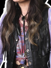 Load image into Gallery viewer, Black and Gold Bolo Tie
