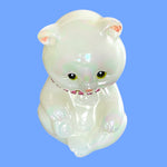 Load image into Gallery viewer, Fenton October Birthstone Bear Iridescent Glass Pink Rhinestone Collar Signed
