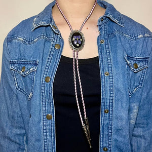 Pressed Flower Bolo Tie