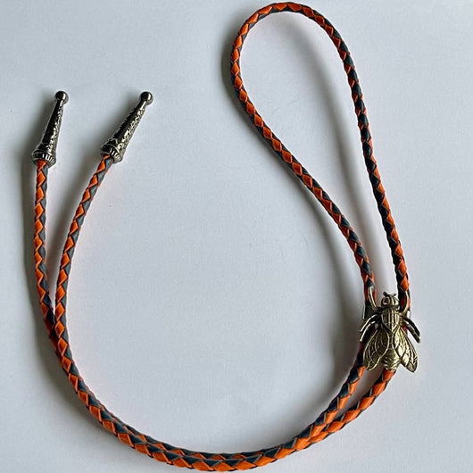 Fly Bolo Tie – Orange & Black Cord